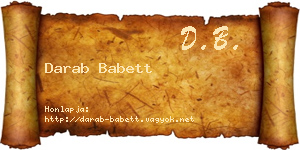 Darab Babett névjegykártya